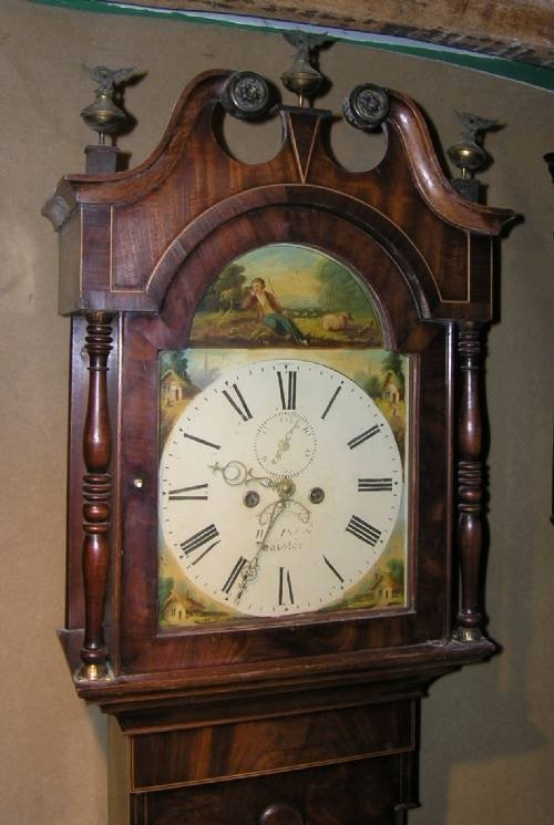 fig 1. 19th Cent Mahogany 8 Day Longcase Clock
